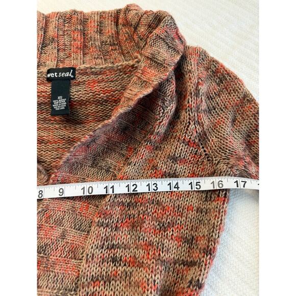 VTG Y2K 90s Wet Seal Knit Belted Cardigan Boho Grunge Cozy Layering Sweater XS - Picture 5 of 6